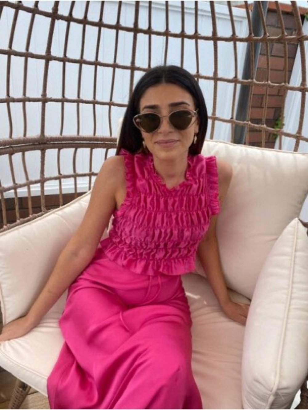Zara Fuchsia Ruffled Top